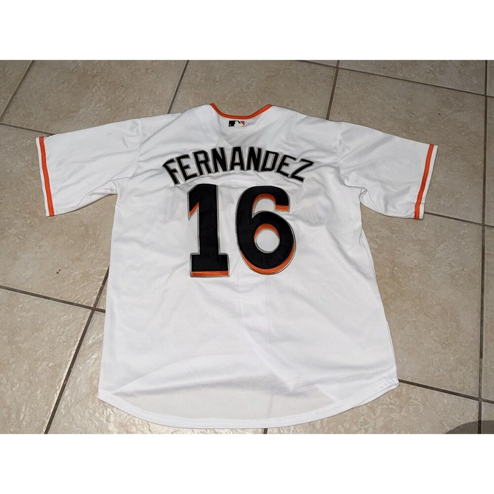 Miami Marlins Majestic Home White Jose Fernandez Adult XL
